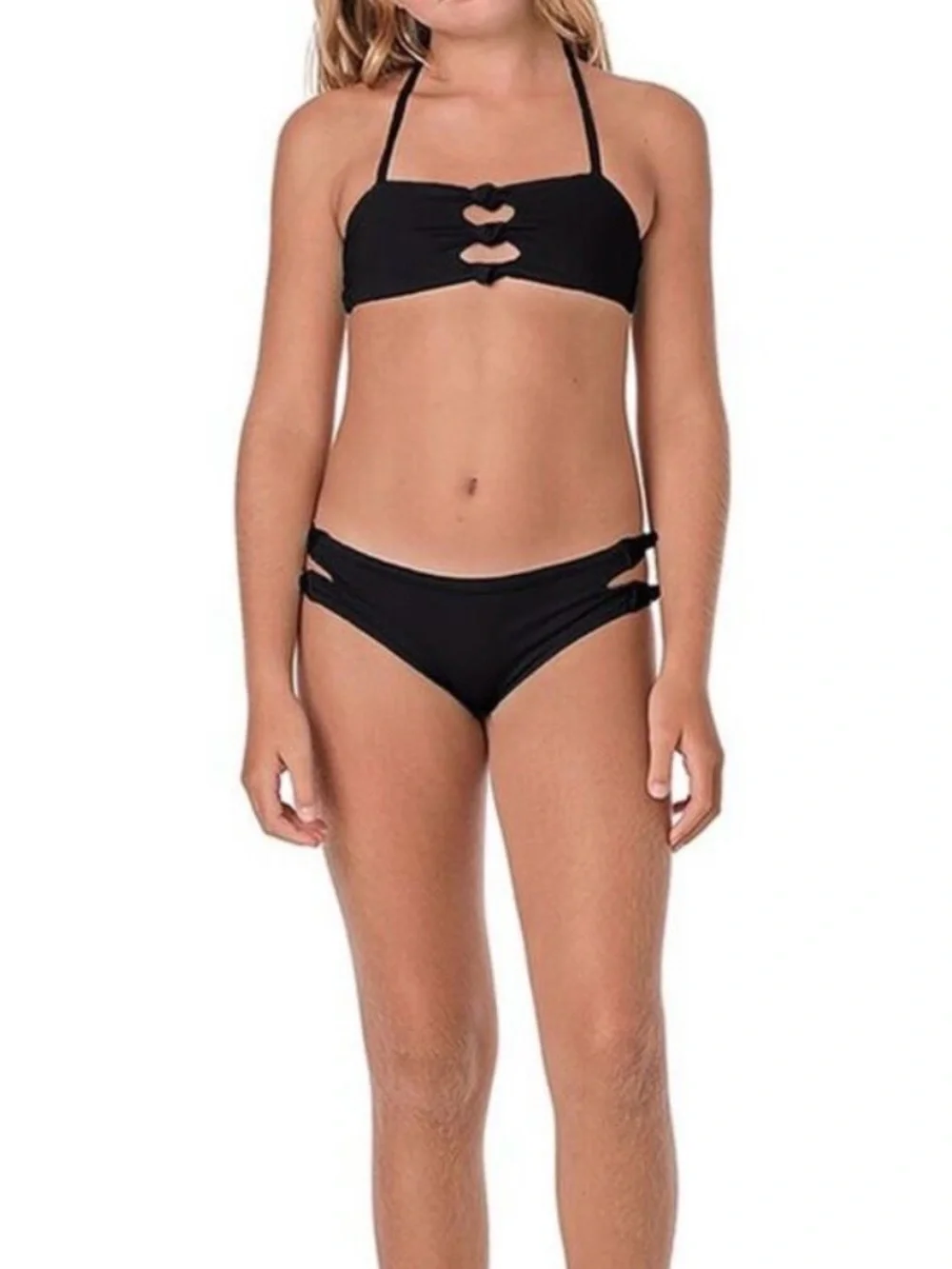 Submarine Knot Me Bikini Girls 8 Stitch Abstract Stripe Two Piece Swim Set